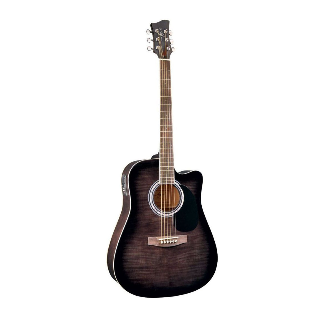 Jay Turser JJ45FCET Acoustic Guitar ( BLACK SUNBURST )